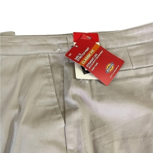 𝅺Dickies Girls Grey Stretch Pants Classic Fit Straight Leg • NWT • 19​ - Picture 2 of 11
